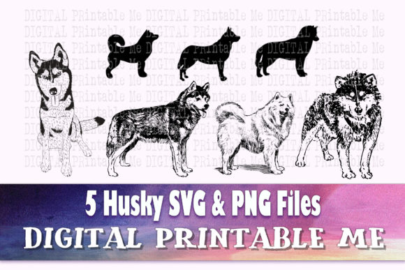 Husky SVG Siberian Huskey Dog Silhouette
