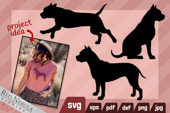 Pit Bull 3 Vector Dog Silhouettes