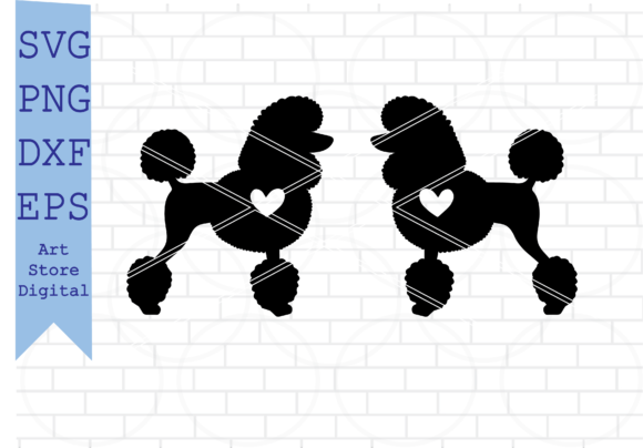 Poodle Dog Silhouette, Poodle Heart Svg