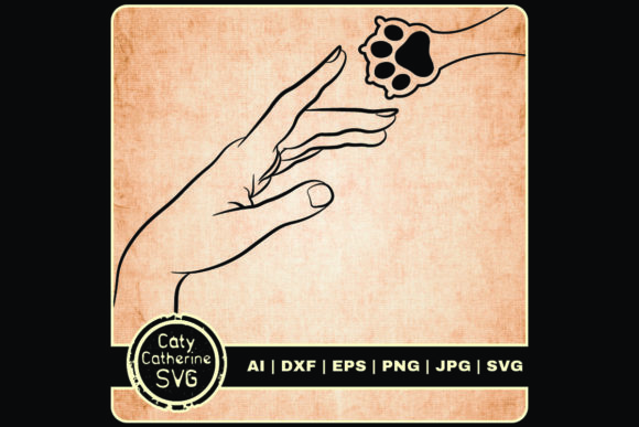 Woman’s Hand with Dog Paw Print